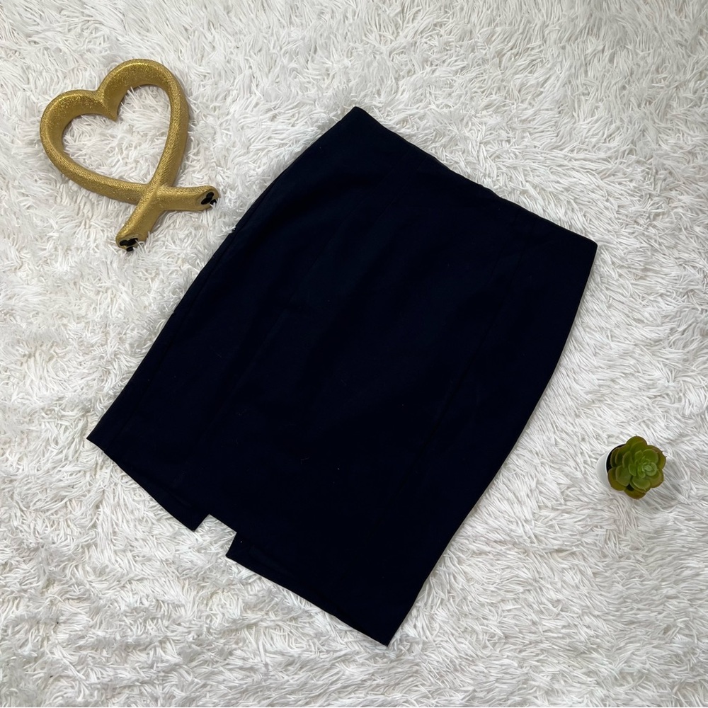 Express Dark Blue Mini Pencil Skirt with Slit for Work